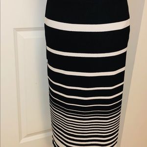 Classic Black and White Striped Skirt curvy